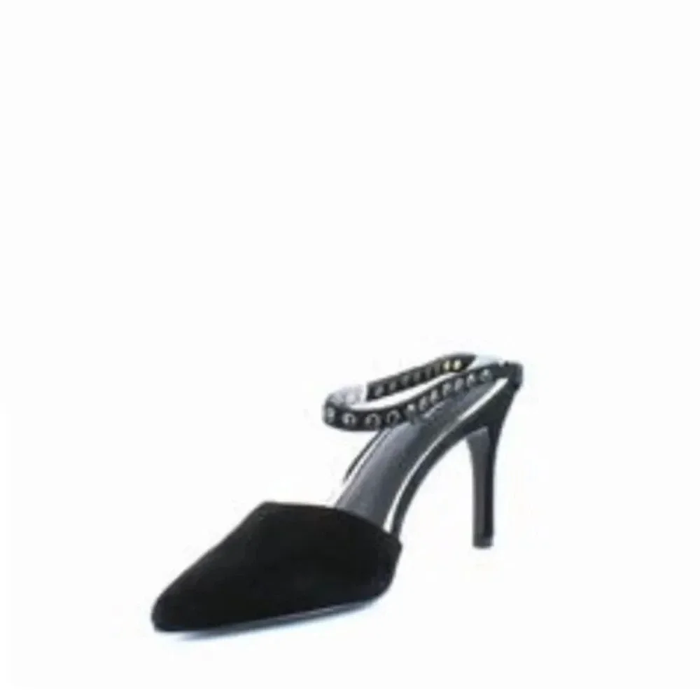 Jaggar Opulent Studded Pointed Toe Sling back Black Heels Size 10